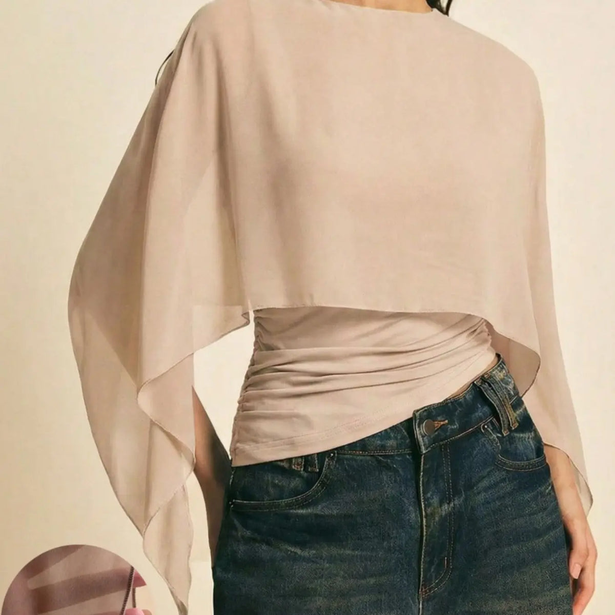 Chic Minimalist Asymmetrical Blouse with Batwing Sleeves - Perfect for Everyday Style