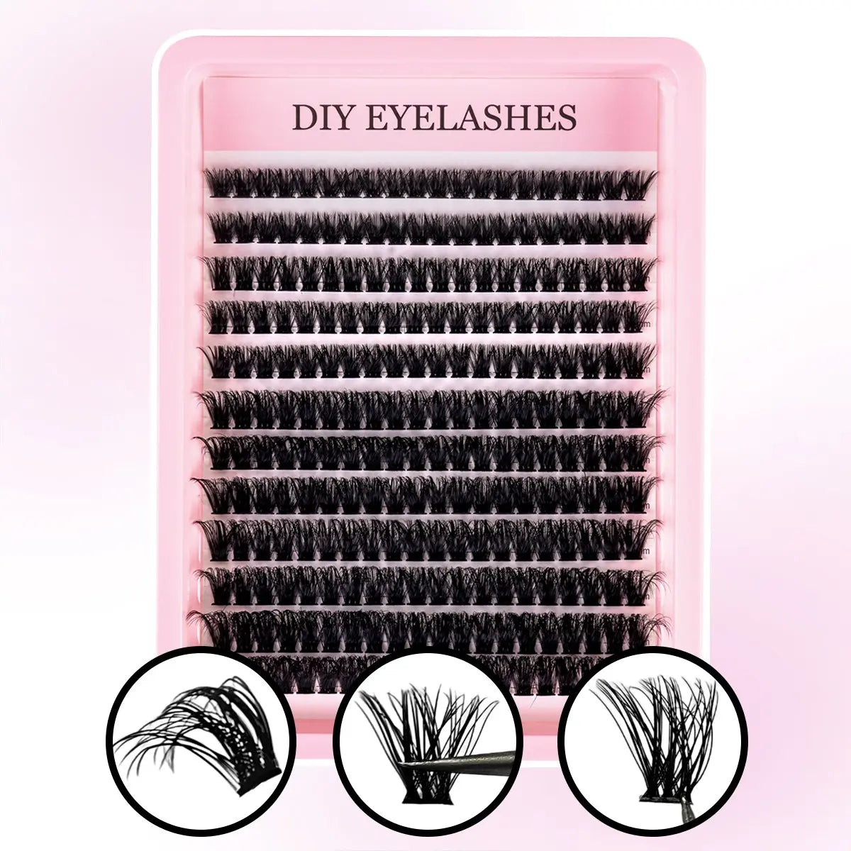 Cat-Eye Natural-Style False Lash Clusters - Individual Lash Extensions (8–16mm) for Effortless Glamour