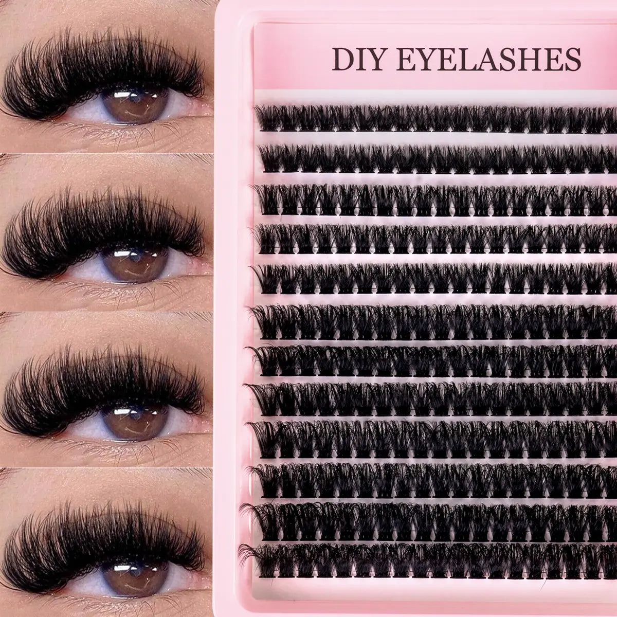 Cat-Eye Natural-Style False Lash Clusters - Individual Lash Extensions (8–16mm) for Effortless Glamour