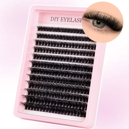 Cat-Eye Natural-Style False Lash Clusters - Individual Lash Extensions (8–16mm) for Effortless Glamour